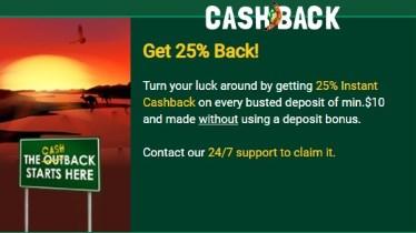Fair Go Casino 25% cashback bonus