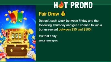 Fair Go Casino fair draw bonus